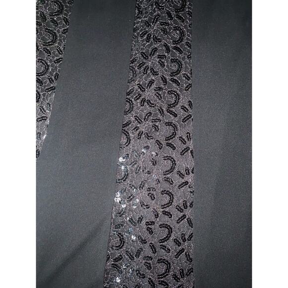 Nicole Bakti Black Gown Maxi Sequined Lace Panels Jersey Wedding Prom MOB S - Picture 4 of 10